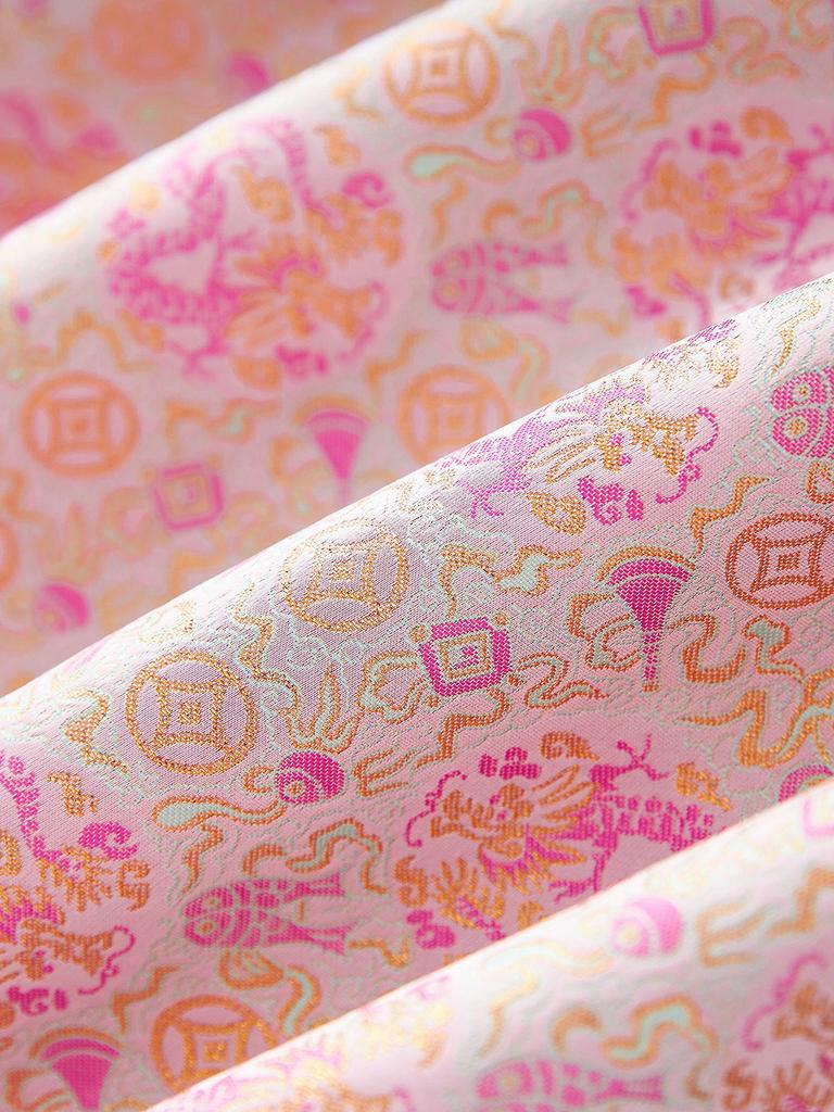 Women's Autumn Reversible Jacquard Jacket - New Chinese Style with Auspicious Dragon & Fortune Fish Design