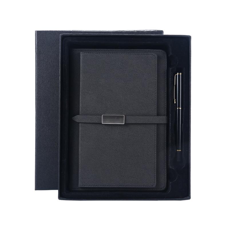 A5 Business Card Holder Notebook with PU Leather Cover and Buckle - Custom Logo Gift Set