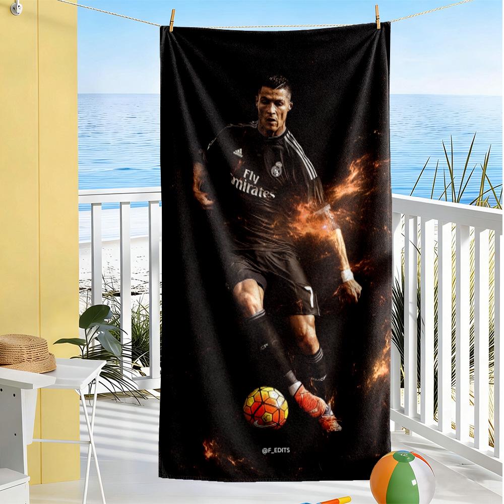 Ronaldo's Legacy Football Beach Towel Quick-Dry Soft Microfiber Comfortable Lightweight Suitable for Swimming, Gym, Camping, Yoga Vacation