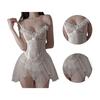Lace Lingerie Chemise See Through Tulle Nylon Charming Exotic Lace Nightgown for Honeymoon White Free Size