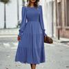 Women's Casual Fashion Sexy Slim Fit Long Sleeve Mid Length With Waist Closed Dress