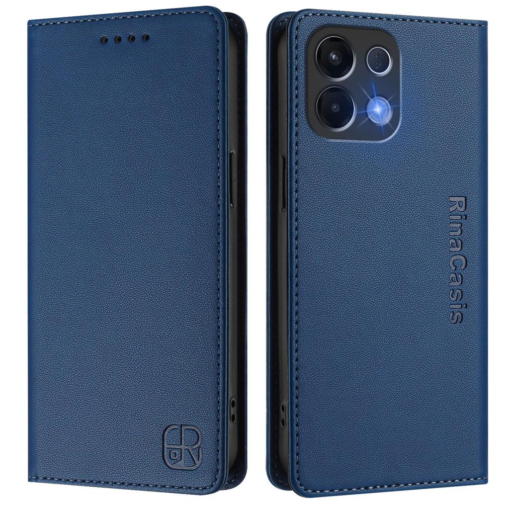 For Oppo K13 5G Leather Case RINACASIS RC01 Phone Cover with RFID Blocking Wallet Stand