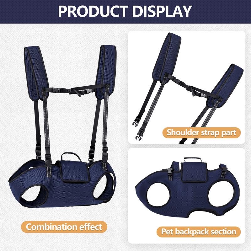 Dog Lift Harness for Large Dogs-Full Body Dog Sling Carrier with Adjustable Straps & Control Handle, Breathable Support Backpack