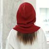 Warm Drawstring Balaclavas Hat Solid Color Winter Neckerchief Drawstring Knitted Hat  Streetwear