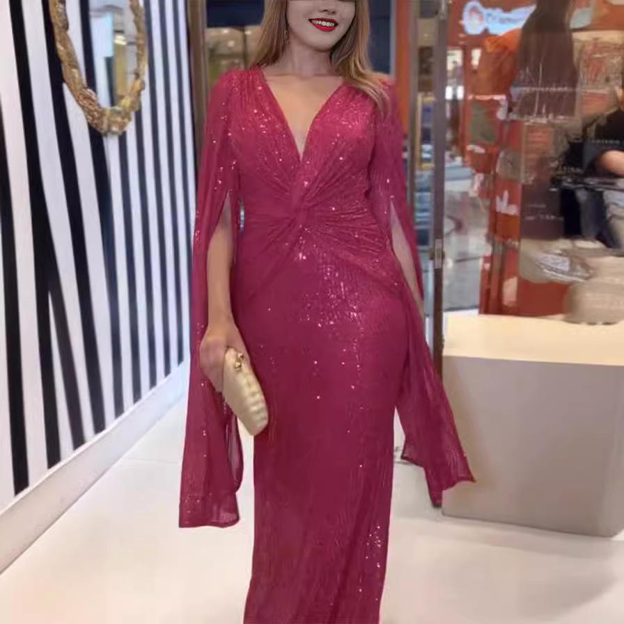 GA23108 European & American Sequin Party Dress - Casual, Loose, Sexy Fit