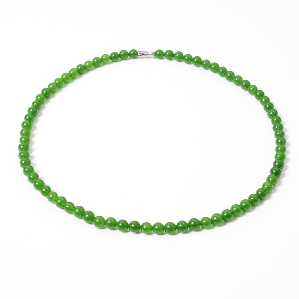 Spinach Green Quartzite and Taiwan Jade Beaded Necklace