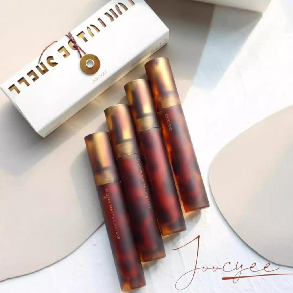 Joocyee Amber Lip Glaze V05 Cinnamon & Mandarin Duck Milk Tea Lipstick - Moisturizing, Water-Light Finish