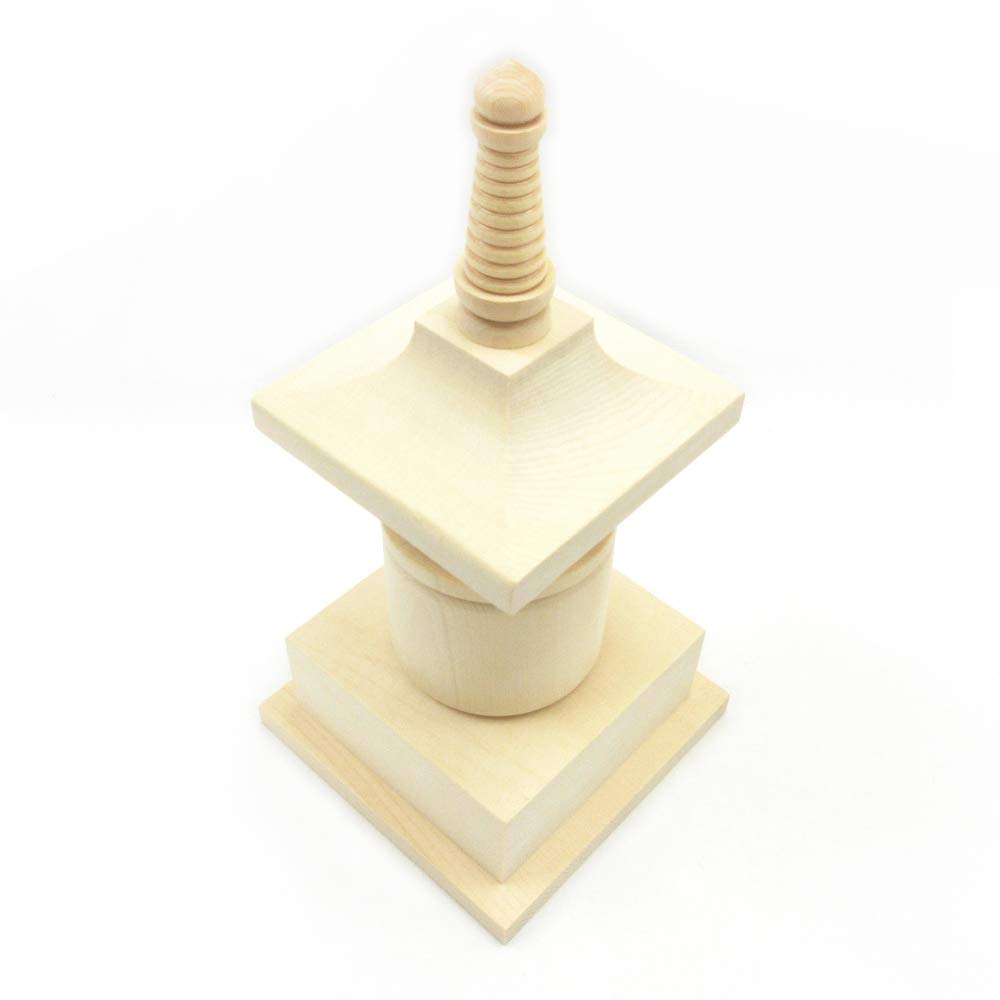 Special Buddhist Statue Pagoda Made of Cypress Wood Height Width Depth Wooden Carved Buddhist Implement 28071 Kurita's [Ritual Implement] (total
