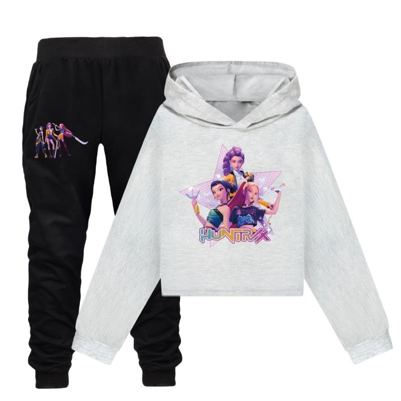 

Комплекты одежды для девочек, комплект свитшота с коротким рукавом и мультяшным принтом, удобный мягкий худи, модный комплект 170cm