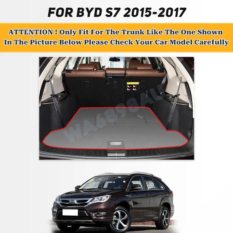 Custom High Quality Car Trunk Mat For BYD S7 2015-2017 Auto Anti Dirty Durable Leather Carpet Protective pad