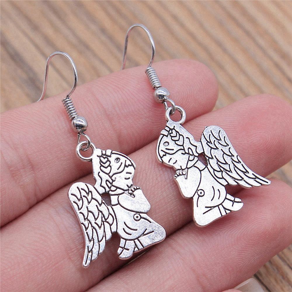 Drop & Dangle Earring Angel Wings Kids' Jewelry MaterialsEarring Size 18x19mm QE002