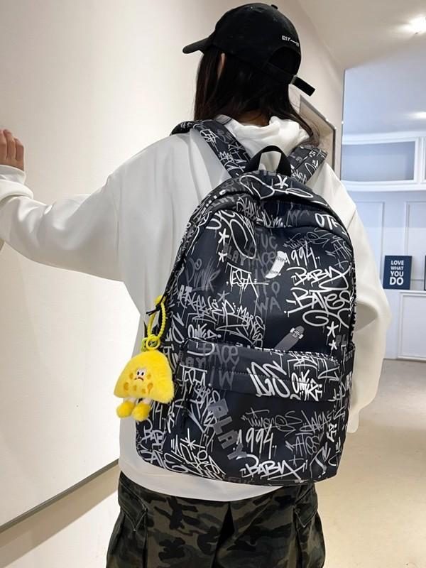 Schultasche große Kapazität ins Schultasche personalisiert Graffiti cool Japanischer Rucksack Mittelschüler Campus Mode Rucksack