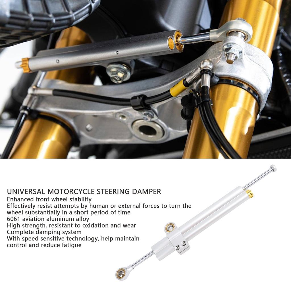 373mm Motorrad-Lenkungsdämpfer, Verstellbar, Universelle Passform, Verbesserte Stabilität, Lenkungsstabilisator für Motorräder