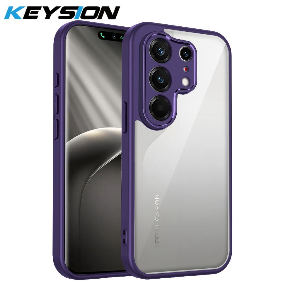 

Прозорий чохол KEYSION для TECNO Camon 50 Ultra 5G Силікон+ПК HD Прозорий Ударостійкий чохол для телефону для CAMON 50 50 Pro 4G 5G for Camon 50 Pro фіолетовий
