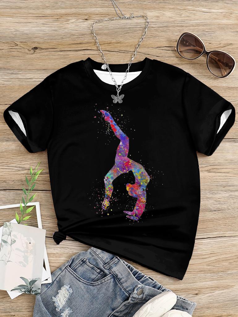 Top Ubrania dla Dzieci Koszulki Dziecięce Gimnastyka Artystyczna Sylwetka Odzież dla Dziewczynek Ubrania Dziecko Dziewczynka Koszulka Hello Kitty