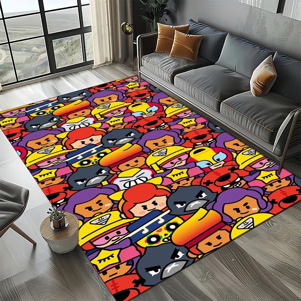 2025 New Style Brawlls Game Cartoon Game Carpet Rug for Living Room Bedroom Home Sofa Decoration,Kids Non-slip Floor Mat