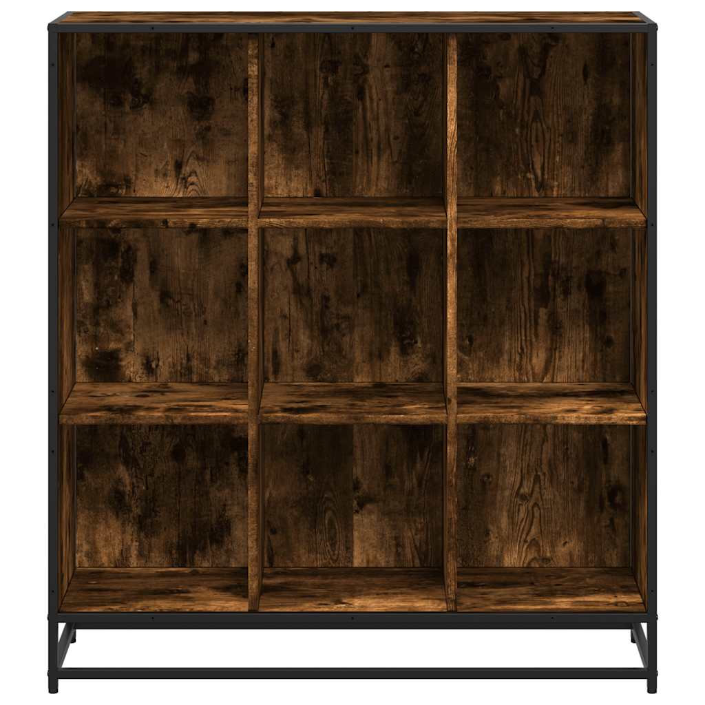 Bookshelf Smoked Oak 97.5x33x107.5 cm Wood Based Panel and Metal