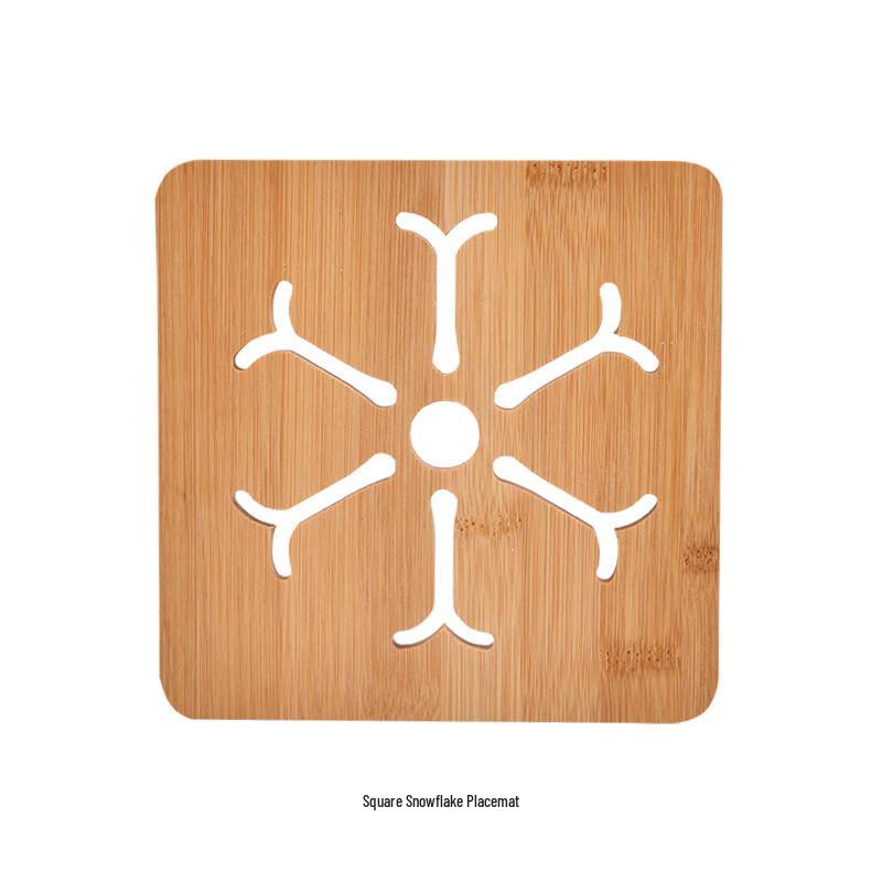 Square Snowflake Bamboo Fiber Placemat Set (3-Pack)