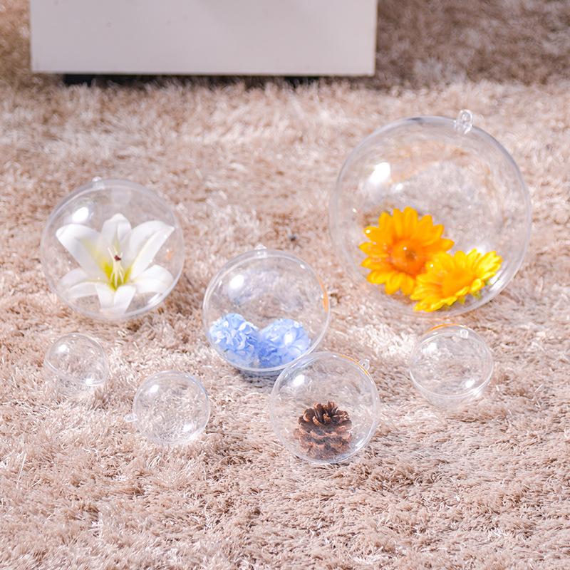 30 Stück Weihnachten Klare Kugel Befüllbare Christbaumkugeln Weihnachtsbaum DIY Hängende Dekoration für Zuhause Hochzeitsparty Geschenkbox Dekoration 3/4/5CM