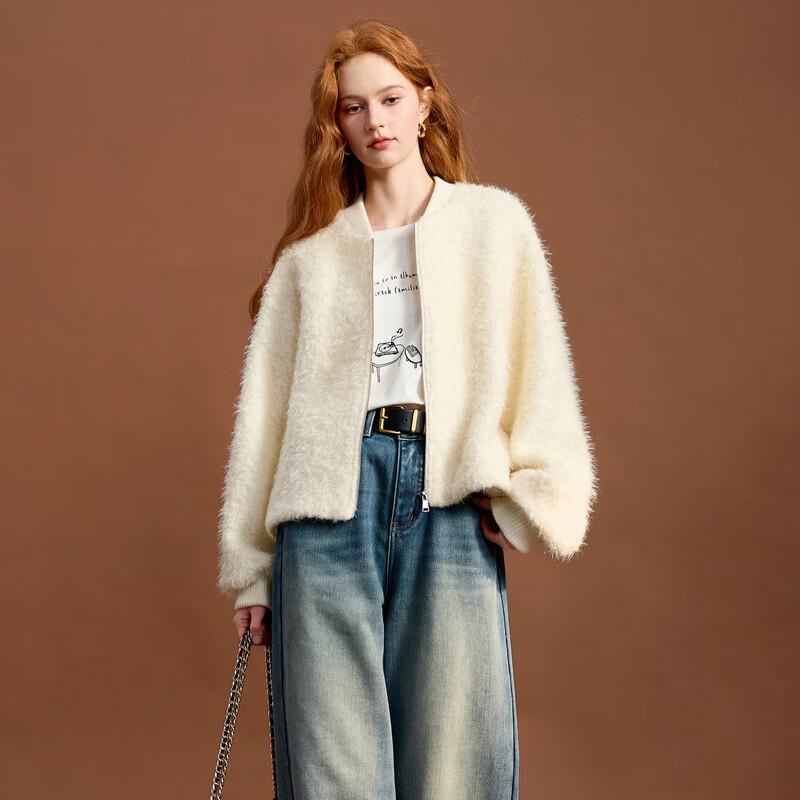 Sancai Damen Winter 2025 Lockerer Wollmischung Freizeitmantel