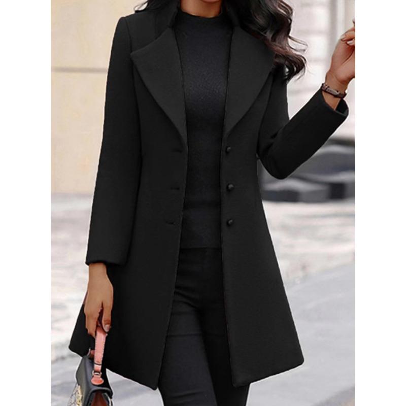 New Winter Women's Coat Korean Style Slim Mid-length Beauty Outfit Woolen Coat