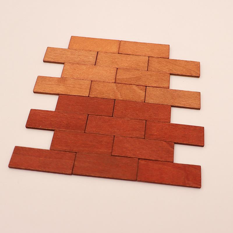 10Pcs 1: 12 Scale Mini Wooden Dollhouse Floor Boards Miniature Dollhouse Flooring Bamboo Furniture For Model Accessories
