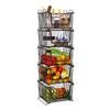 Household kitchen rack Large floor multi-layer stacked storage rack Movable fruit and vegetable rack