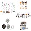 Birthday Cat Themed Party Supplies Decoration Set Balloons Banner Topper Cake