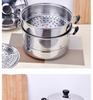 Stainless Steel Three-Layer Steamer with Tray and Soup Pot for Induction Cookers