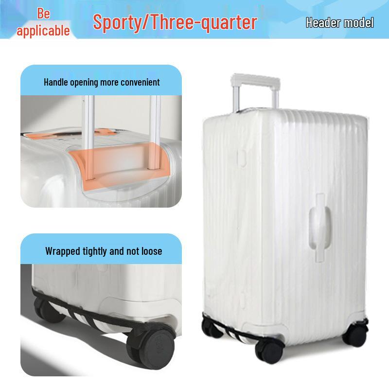 Transparent PVC Suitcase Protector, Removable Dust Cover for 20/24/28 inch Trolley Cases.