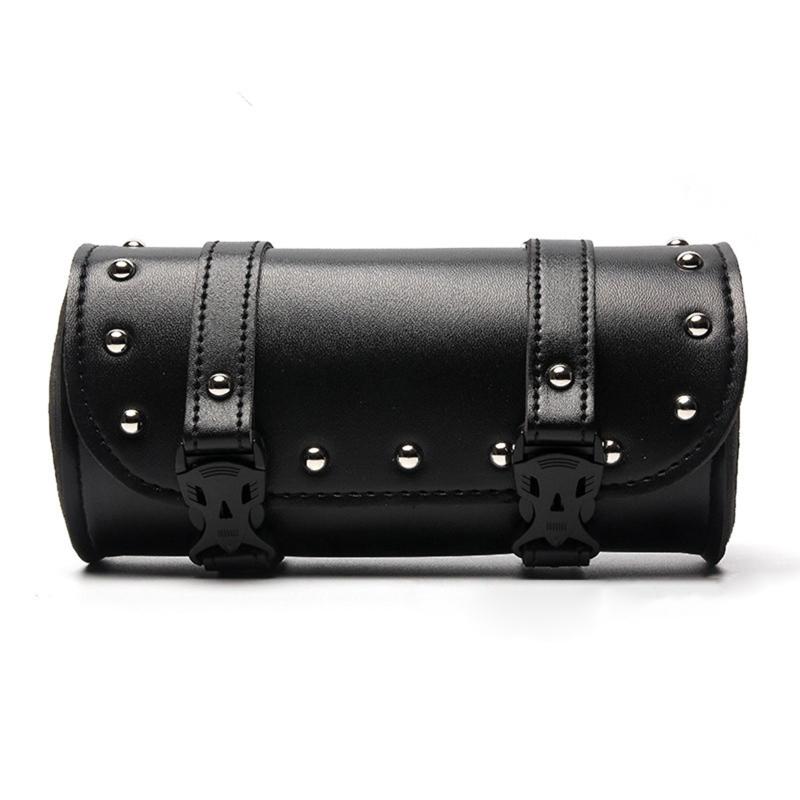 Leather Motorcycle Saddlebags Storage Tool Bag Universal Fork Bags Easy Install