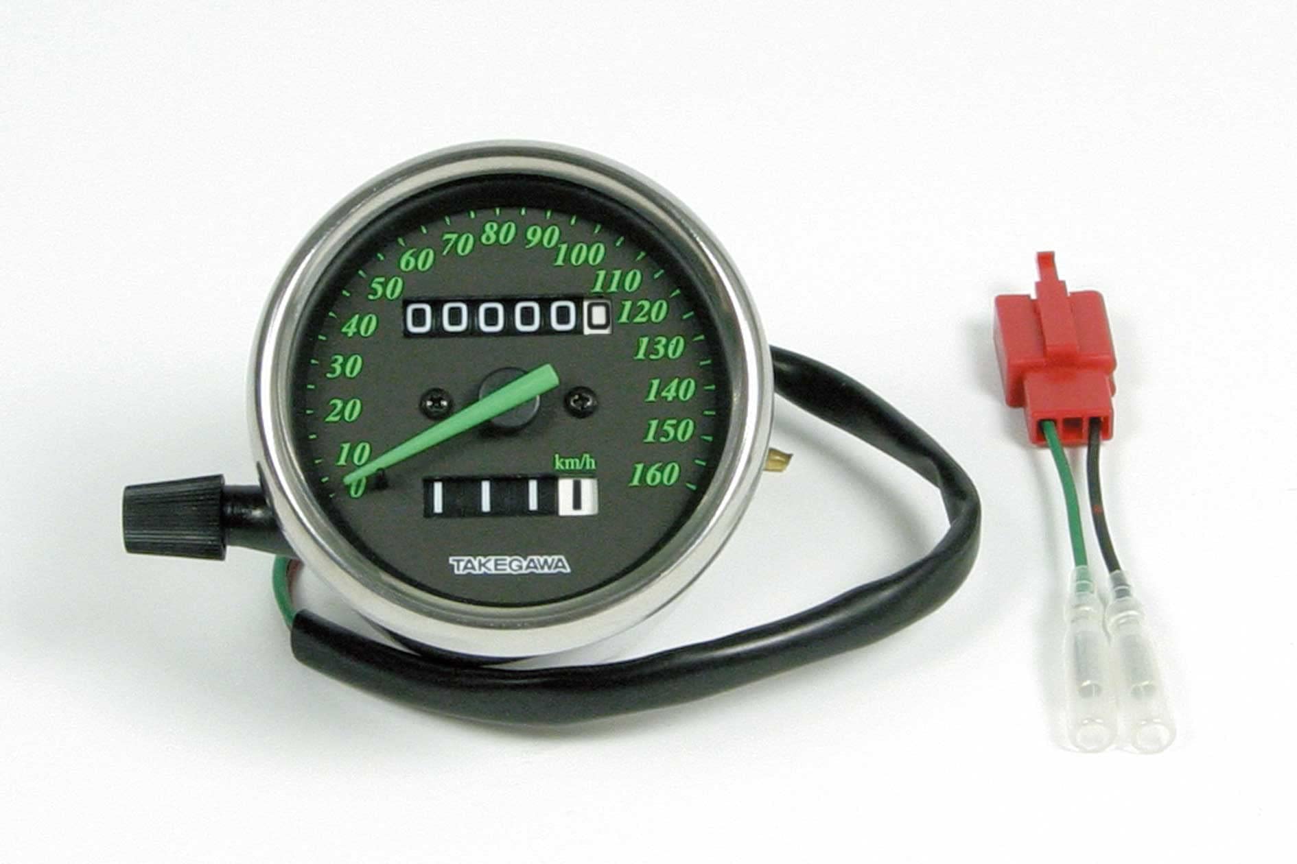 

Special Parts Takegawa Black Green Speedometer Universal for Vehicles (TAKEGAWA) & 6V/12V 05-05-0090