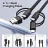 Basesailor 4 in 1 USB Type C Charging Cable 3M 60W Fast Charging Cord Type C Lightning Micro USB ...