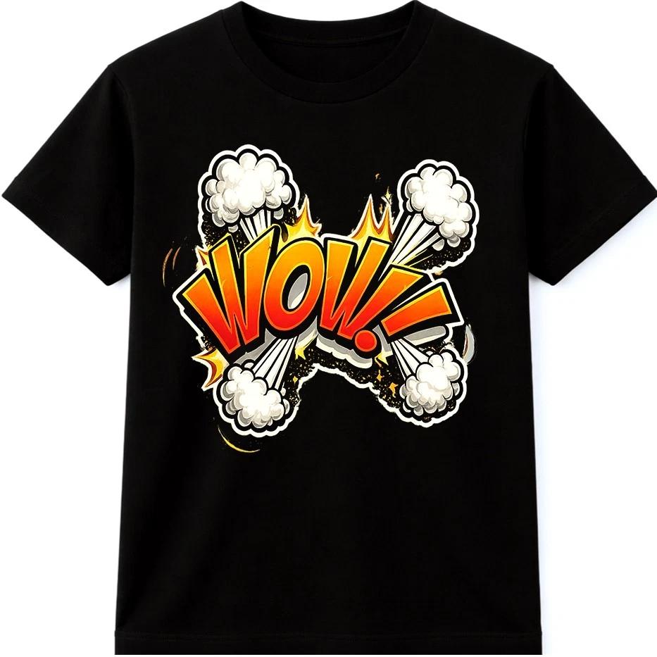 WOW Comic Graphic T Shirt Pop Art Explosion Cartoon Style Tee 2XL