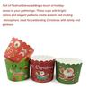Heat-Resistant Christmas Muffin Cups - Medium Size, 50 pcs for Oven-Baking