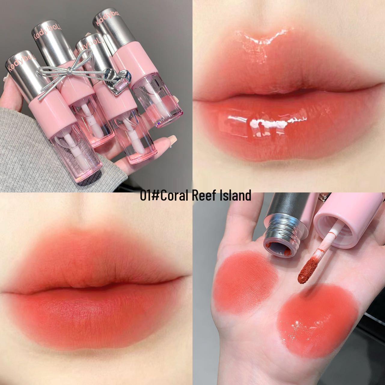 KodyboLL Двусторонний стойкий блеск для губ: Увлажняющая, придающая объем, матовая, натурального оттенка, отбеливающая помада.