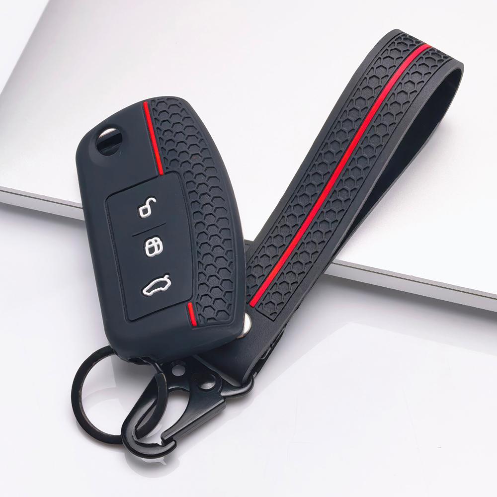 Silicone Key Cover keychain for Ford 3 Button Flip Key Anti-Scratch Protective, Fits Ford Focus Mondeo Fiesta C-Max Galaxy Kuga Anti-Scratch Against