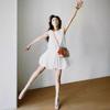 French white bud dress children's summer new small vest suspender niche tutu skirt short skirt