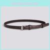 Simple Leather Women Waist Belt Office Casual Fashion Round Metal Buckle