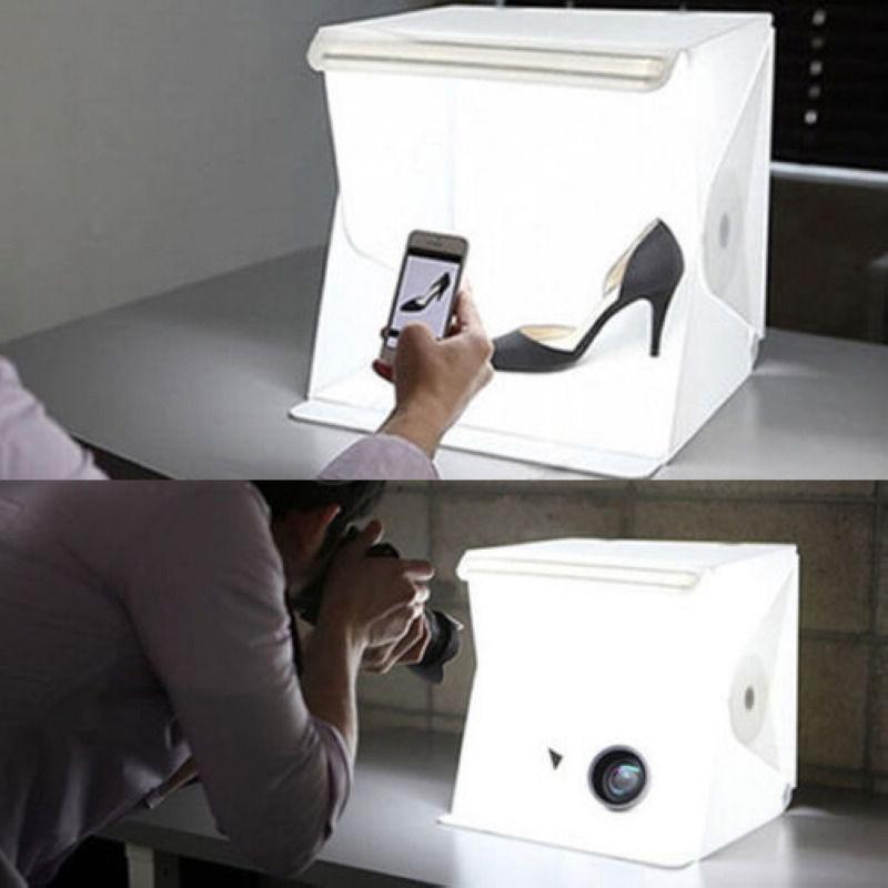 Luz de habitación de estudio fotográfico de 9 /"fotografía Lighting Kit Tienda telón de fondo Cubo Mini Caja