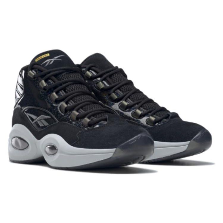 Panini x Reebok Question Mid Schwarz Pulsar Prizm Unisex Sneaker Core-Black Pure-Grey-6 Silver-Metallic HQ4135