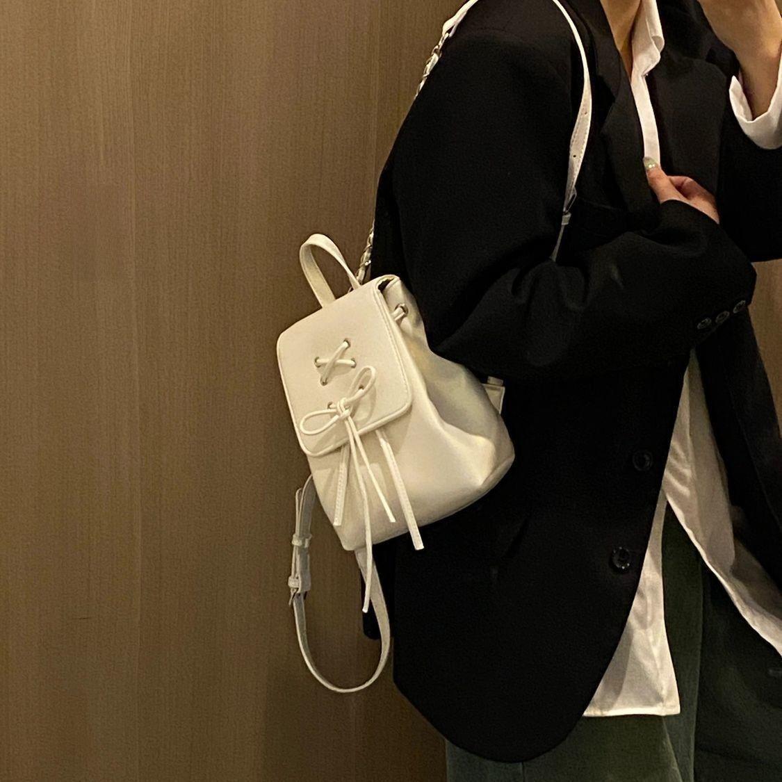 Ballet style cute backpack female niche design princess style temperament handbag learning...