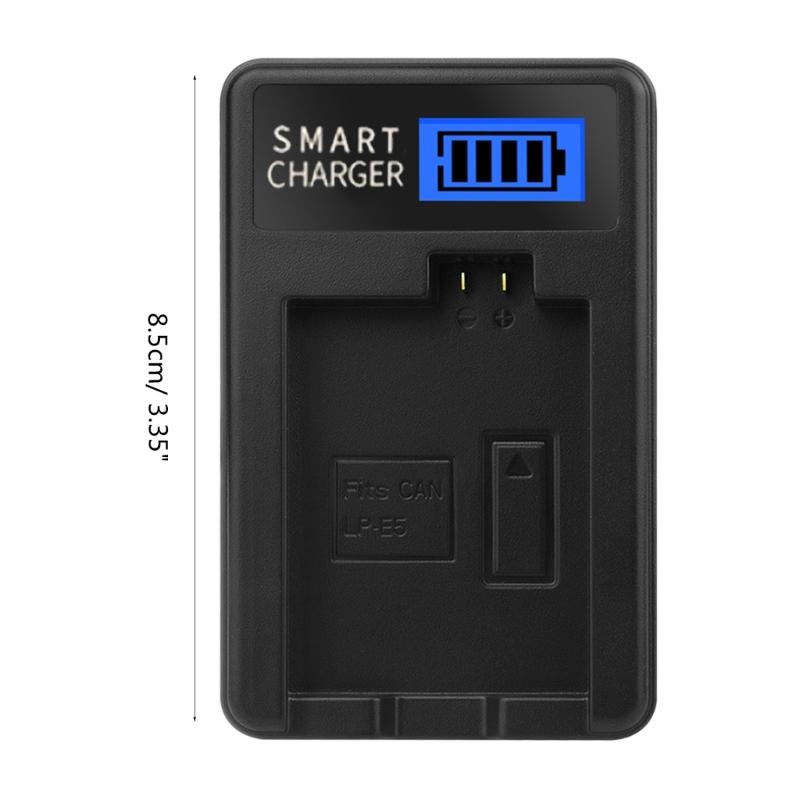 LCD USB LP-E5 Battery Charger Replacement for  EOS Rebel XS, Rebel T1i, Rebel XSi, 1000D, 500D, 450D Camera Battery