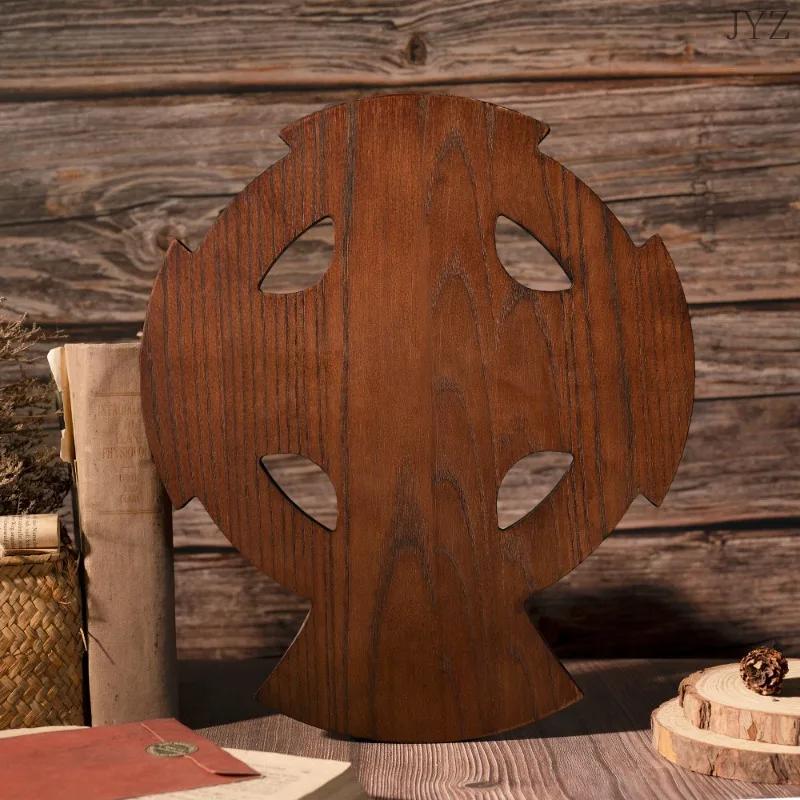 Vintage St. Michael's Church Orthodox Archangel Cross Home Wall Decor, Wood Carving, Table Decoration