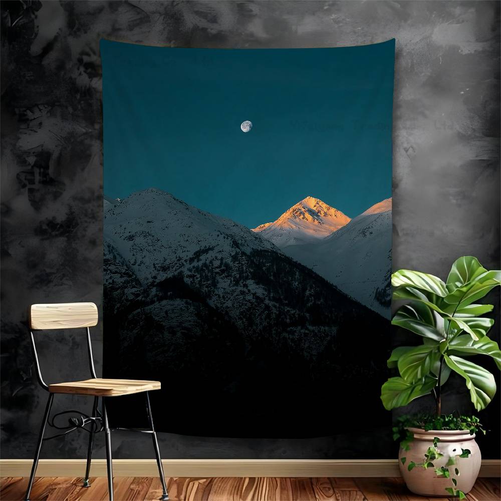 Mountain View Cartoon Tapestry Art Science Fiction Room Home Decor Art Home Decor