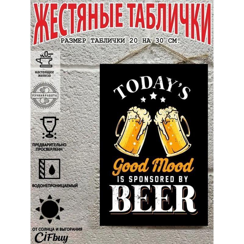 Vintage Metal Beer Sign 20x30cm Wall Decor for Bar Cafe Home