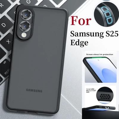 Per Samsung S25 Custodia Edge Custodia Opaca Trasparente con Sensazione di Pelle per Galaxy S25 S24 S23 S22 Plus FE Ultra Protezione Fotocamera Cover Antiurto