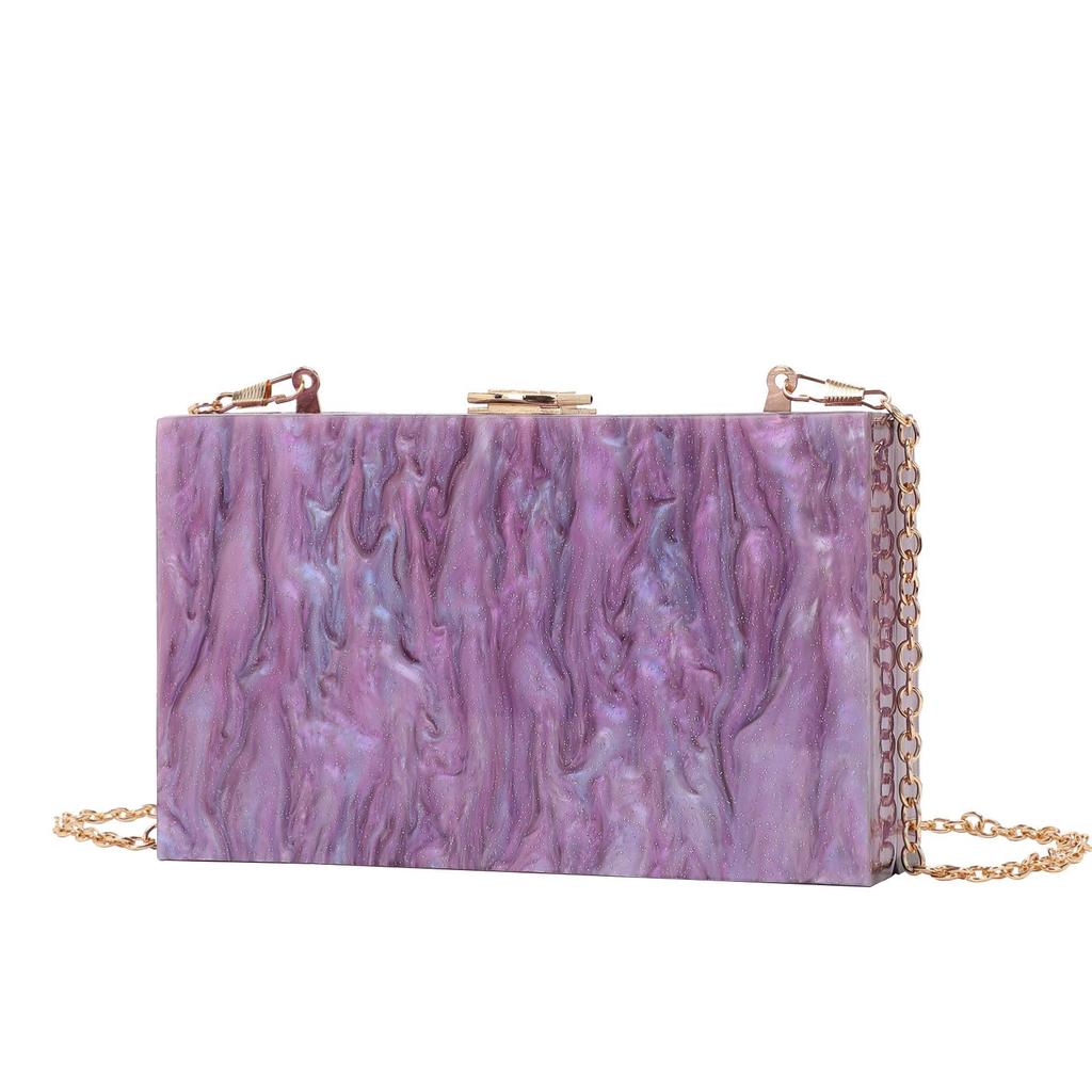 Women's Marble Pattern Acrylic Evening Crossbody Bag