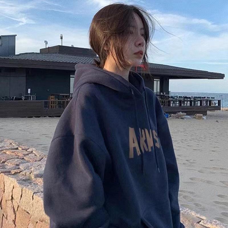 2025 Autumn/Winter Retro Hooded Oversized Fleece Sweatshirt