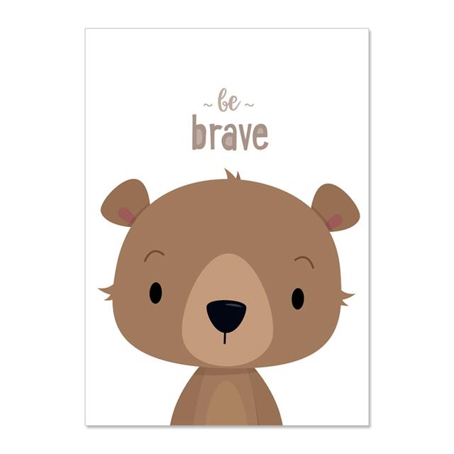 Cute Cartoon Animal Bear Panda Wall Art Canvas Painting Nursery Posters And Prints Wall Pictures Baby Kids Room Décor No Frame